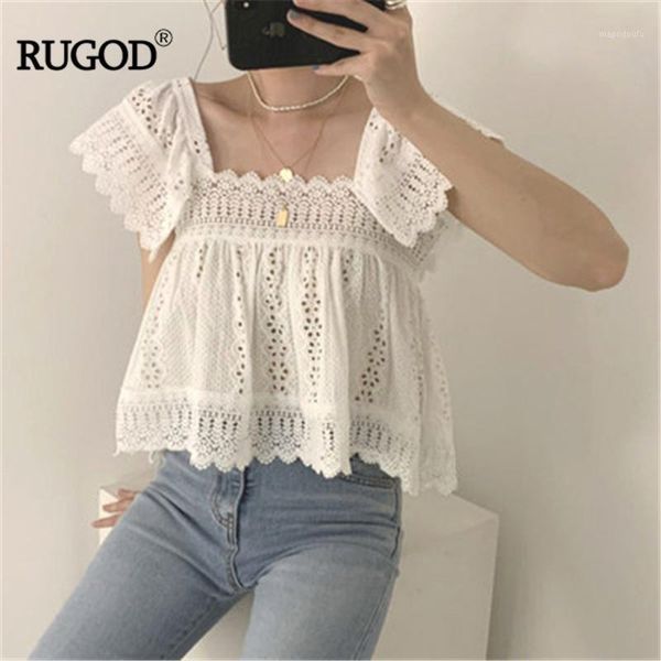 rugod 2020 korean summer blouse women elegant handmade hollow out backless female butterfly sleeve square collar lace blouse1, White
rugod 2020 korean summer blouse women elegant handmade hollow out backless female butterfly sleeve square collar lace blouse1, White