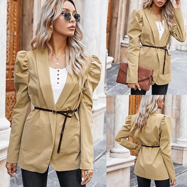 autumn women solid jackets work office lady suit slim puff sleeve business female notched coat, Black;brown
autumn women solid jackets work office lady suit slim puff sleeve business female notched coat, Black;brown