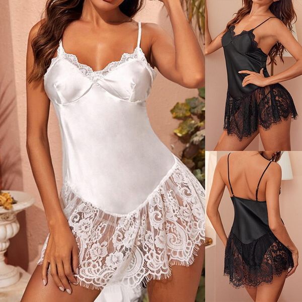 women erotic set camisole with thong v-neck underwear lace babydoll large size lingerie, Black;white
women erotic set camisole with thong v-neck underwear lace babydoll large size lingerie, Black;white