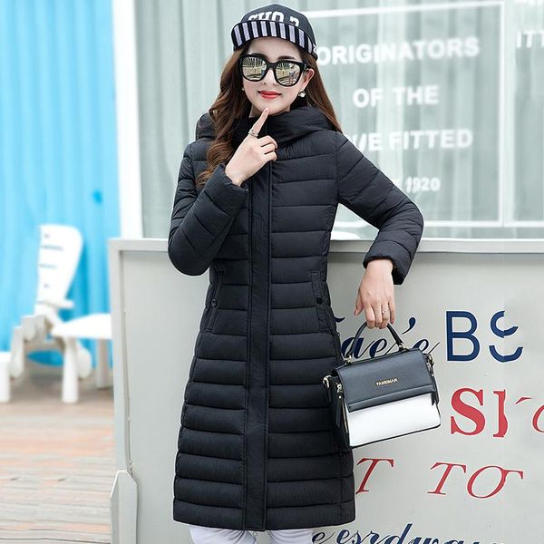 women's winter puffer coat slim office ladies female long jacket with zipper plus size hooded cotton padded thick woman parkas, Black
women's winter puffer coat slim office ladies female long jacket with zipper plus size hooded cotton padded thick woman parkas, Black