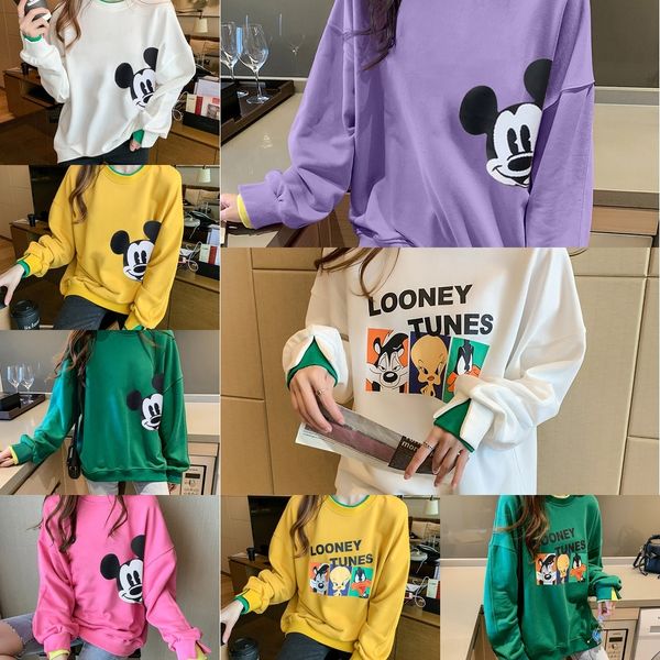 bq1m7 2020 spring and pullover sweater autumn new women's round neck sweater trendy large size pullover fake two-piece long sleeve t-sh, Black
bq1m7 2020 spring and pullover sweater autumn new women's round neck sweater trendy large size pullover fake two-piece long sleeve t-sh, Black