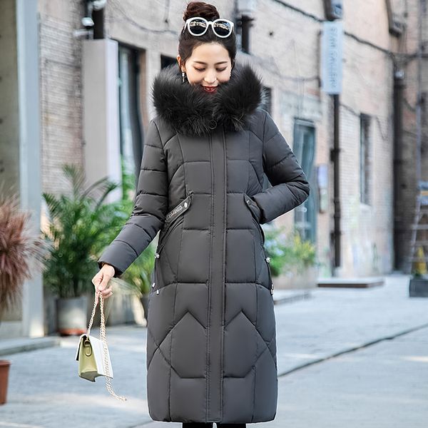 2021 newwomen's winter jacket x-long with fur collar coat ladies hooded plus size slim thick warm female 9xys, Black 
2021 newwomen's winter jacket x-long with fur collar coat ladies hooded plus size slim thick warm female 9xys, Black