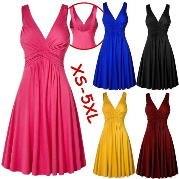 plus size xl-5xl women's v-neck dress ball gown retro sling pleated slim flare sleeveless dresses, Black;gray
plus size xl-5xl women's v-neck dress ball gown retro sling pleated slim flare sleeveless dresses, Black;gray