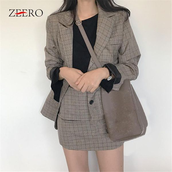 two piece dress autumn winter casual 2 set woman vintage plaid single-breasted long sleeve lapel blazer jacket + high waist skirt suit, White
two piece dress autumn winter casual 2 set woman vintage plaid single-breasted long sleeve lapel blazer jacket + high waist skirt suit, White