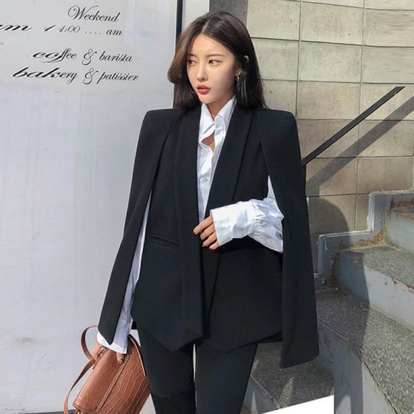 women's jackets llzacoosh 2021 casual v neck black spring women elegant cloak shawl coat temperament female small suit jacket, Black;brown
women's jackets llzacoosh 2021 casual v neck black spring women elegant cloak shawl coat temperament female small suit jacket, Black;brown