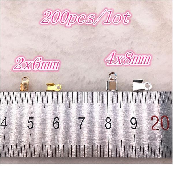 200pcs/lot 2x6/4x8mm crimp beads cove clasps cord end caps string ribbon leather clip foldover for necklace co jllbic
200pcs/lot 2x6/4x8mm crimp beads cove clasps cord end caps string ribbon leather clip foldover for necklace co jllbic