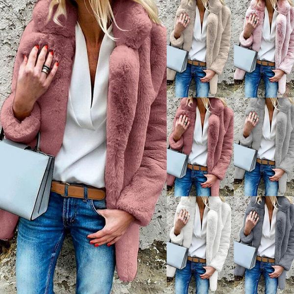 women's fur & faux 2021 coats winter luxury cardigan long sleeve warm fluffy jacket coat solid fashion outwear female, Black
women's fur & faux 2021 coats winter luxury cardigan long sleeve warm fluffy jacket coat solid fashion outwear female, Black