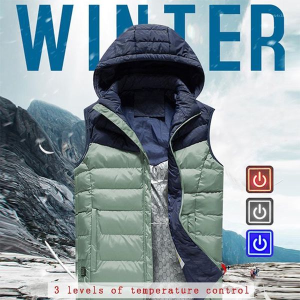 winter men electric heating vest usb charging splicing hooded zipper pocket thermal warm casual waistcoat outerwear1, Black;white
winter men electric heating vest usb charging splicing hooded zipper pocket thermal warm casual waistcoat outerwear1, Black;white