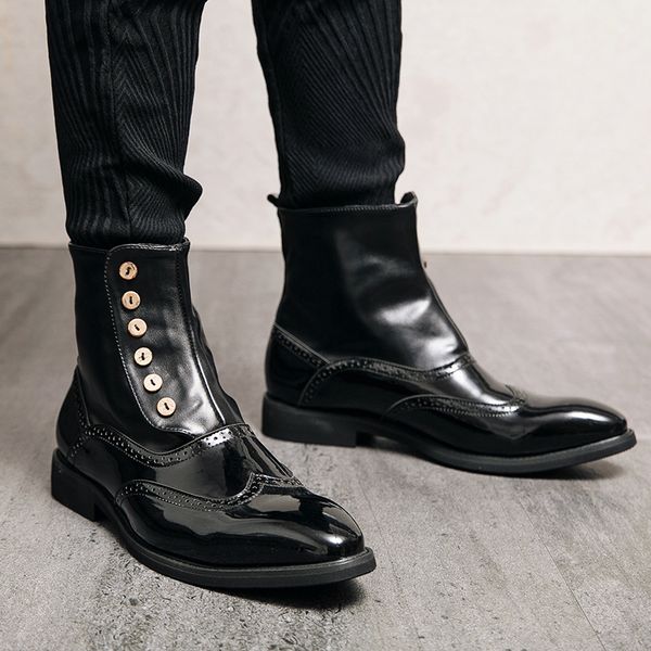 2020 new cross-border large size leather boots mens 46 size autumn and winter european and american style low heel square heel glossy chelse, Black
2020 new cross-border large size leather boots mens 46 size autumn and winter european and american style low heel square heel glossy chelse, Black