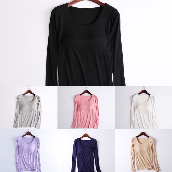 autumn and shirt winter new modal with chest pad cup integrated solid color simple women's base long-sleeved shirt 3fy8i, White
autumn and shirt winter new modal with chest pad cup integrated solid color simple women's base long-sleeved shirt 3fy8i, White