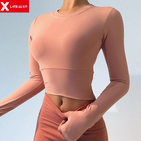 new winter nudity fitness long sleeve women seamless navel running sports with chest pad tight yoga tee sweatshirt, White;red
new winter nudity fitness long sleeve women seamless navel running sports with chest pad tight yoga tee sweatshirt, White;red