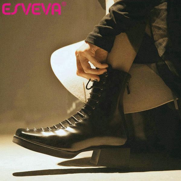 esveva 2021 pu кожа + ботильоны осень зима zipper дамы площади toe площади med пятки элегантные женская обувь большого размера 34-39, Black
esveva 2021 pu кожа + ботильоны осень зима zipper дамы площади toe площади med пятки элегантные женская обувь большого размера 34-39, Black