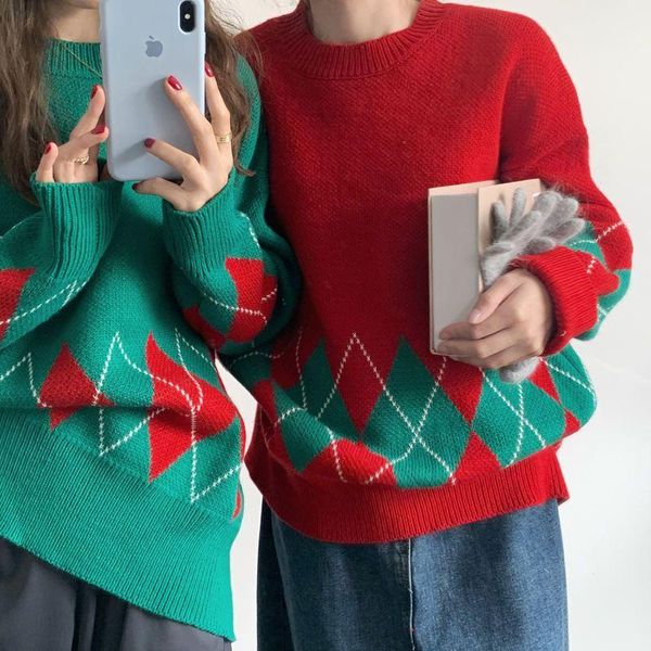 women's sweaters christmas sweater aesthetic clothes autumn winter japanese fashion casual loose grunge vintage couple color matching, White;black
women's sweaters christmas sweater aesthetic clothes autumn winter japanese fashion casual loose grunge vintage couple color matching, White;black