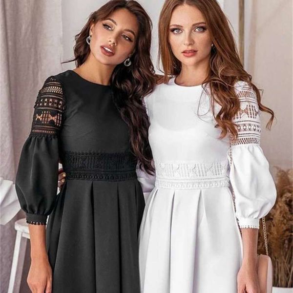 waist palace style with bubble women's closing and hollow lace 7 / 4 sleeve dress, Black;gray
waist palace style with bubble women's closing and hollow lace 7 / 4 sleeve dress, Black;gray