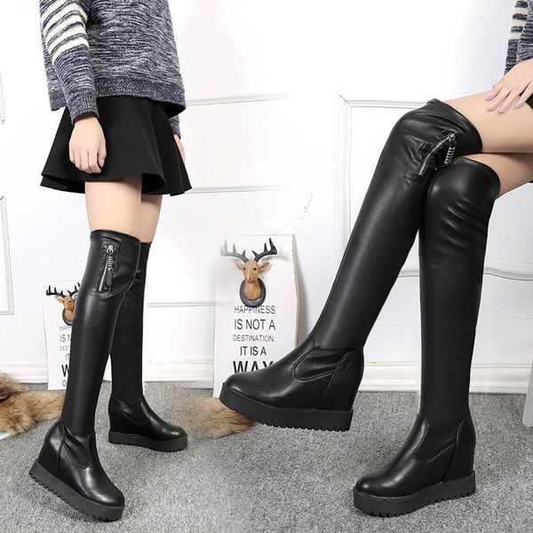 boots 2021 fashion increased elastic over the knee women's thick-soled high-end leather winter long1, Black
boots 2021 fashion increased elastic over the knee women's thick-soled high-end leather winter long1, Black