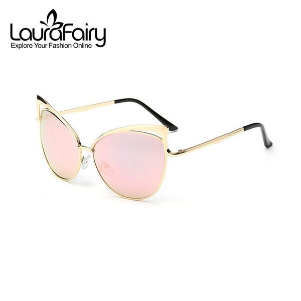 sunglasses laura fairy women mirroed metal cat eye sun glasses brand designer square style 2021, White;black 
sunglasses laura fairy women mirroed metal cat eye sun glasses brand designer square style 2021, White;black
