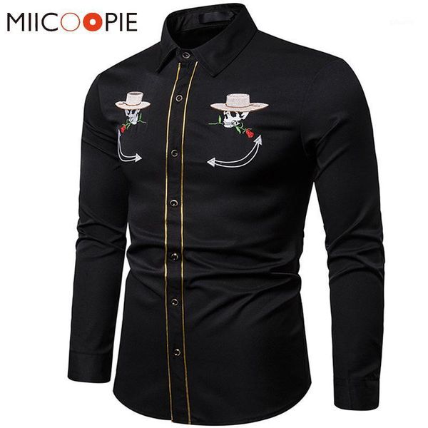 long sleeve shirt men embroidery rose skull western hawaiian shirt 2020 brand spring autumn casual floral slim fit chemise homme1, White;black
long sleeve shirt men embroidery rose skull western hawaiian shirt 2020 brand spring autumn casual floral slim fit chemise homme1, White;black