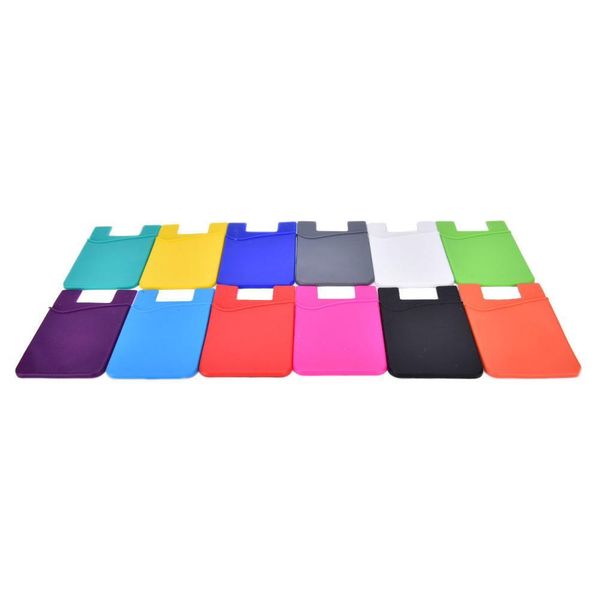 1pc 12 Colors Nice Fashion Adhesive Sticker Back Cover Card Holder Case Pouch For Cell Phone H Bbyaqj