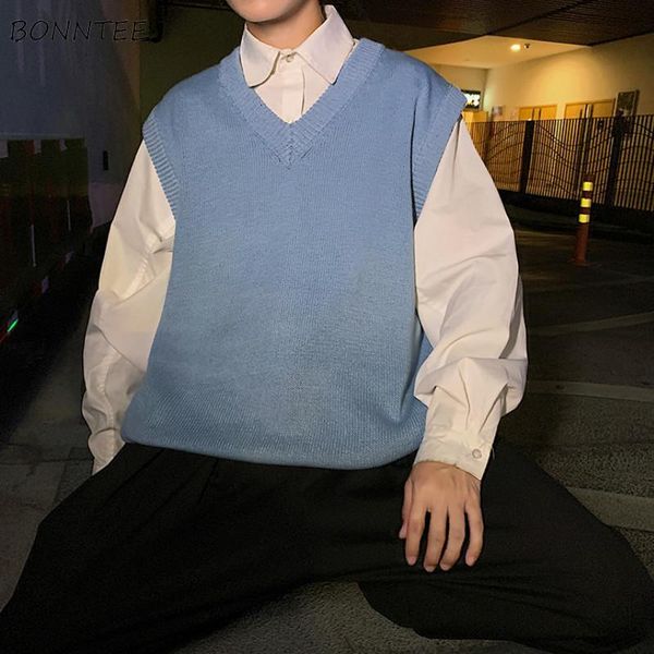 men sweater vest simple solid loose basic daily knitted sweaters male ins chic korean style all-match fashion soft streetwear, Black;white
men sweater vest simple solid loose basic daily knitted sweaters male ins chic korean style all-match fashion soft streetwear, Black;white