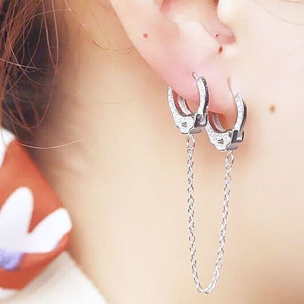 stud 100% 925 fine silver delicate dainty chain earring for women elegant simple handcuffs link earr, Golden;silver
stud 100% 925 fine silver delicate dainty chain earring for women elegant simple handcuffs link earr, Golden;silver