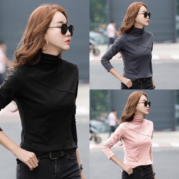 20 autumn and winter new thickened semi-high collar base coat t- shirt ins outer wear autumn women's fashion long sleeve t-shirt women, White
20 autumn and winter new thickened semi-high collar base coat t- shirt ins outer wear autumn women's fashion long sleeve t-shirt women, White