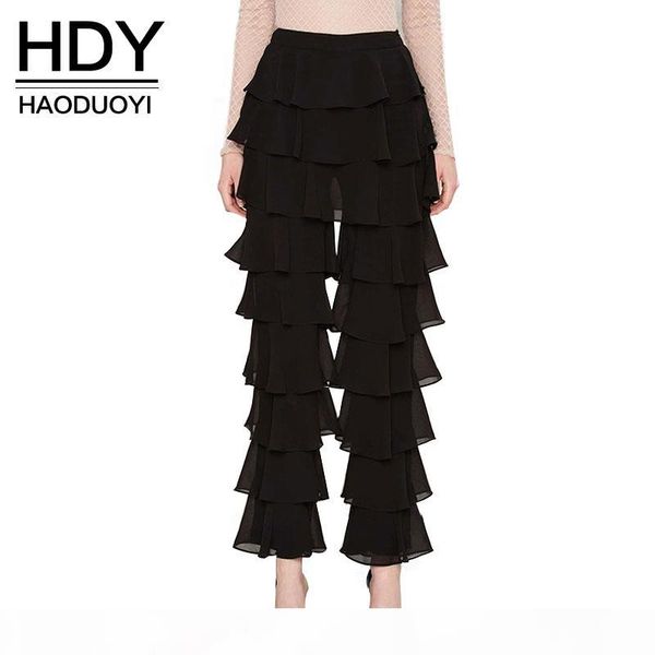 hdy haoduoyi 2016 new women fashion casual loose solid black ruffle straigh vintage elegant mid-rise long flare pants q1109, Black;white
hdy haoduoyi 2016 new women fashion casual loose solid black ruffle straigh vintage elegant mid-rise long flare pants q1109, Black;white