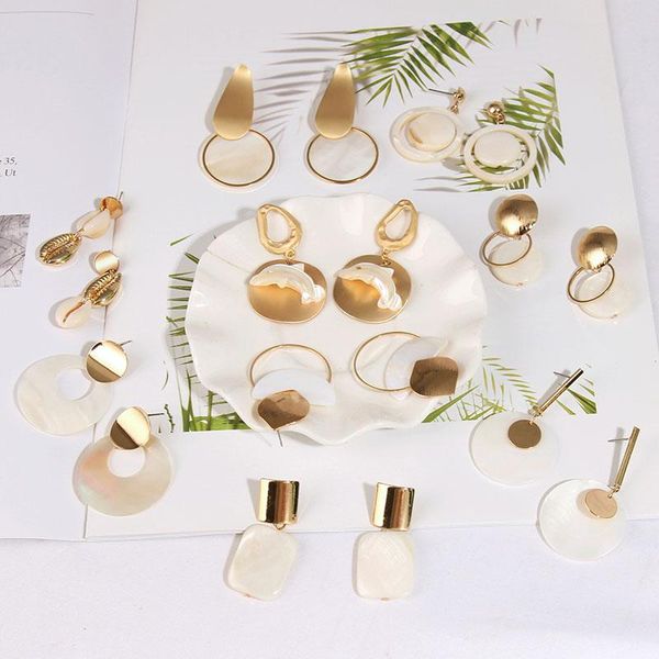 dangle & chandelier fashion 2021 est boho white shell drop earrings for women bohemian round square gold metal geometric hanging, Silver
dangle & chandelier fashion 2021 est boho white shell drop earrings for women bohemian round square gold metal geometric hanging, Silver
