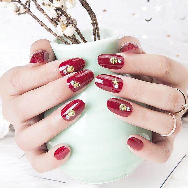 false nails fashion nail tips supplies for professionals fake art stickers women girls, Red;gold
false nails fashion nail tips supplies for professionals fake art stickers women girls, Red;gold