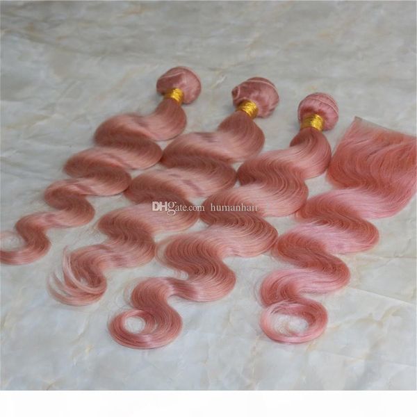 body wave pink human hair weaves with lace closure pure color #pink unprocess hair with lace closure 4pcs lot brazilian virgin hair weaves, Black;brown
body wave pink human hair weaves with lace closure pure color #pink unprocess hair with lace closure 4pcs lot brazilian virgin hair weaves, Black;brown
