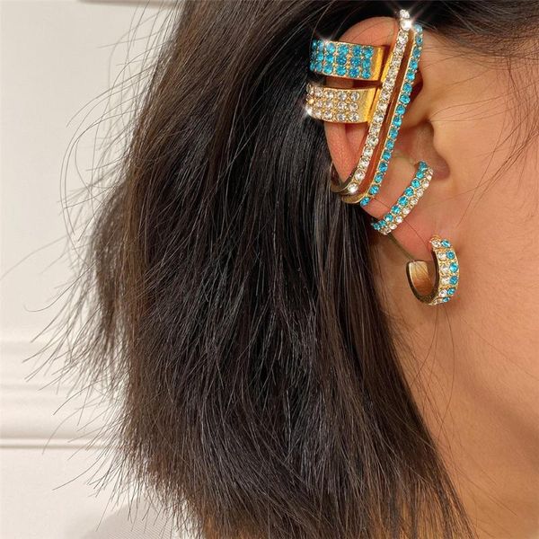 hoop & huggie 8pcs/set individuality zircon geometric colorful ear cuff earrings razor creative exaggerated clips women, Golden;silver
hoop & huggie 8pcs/set individuality zircon geometric colorful ear cuff earrings razor creative exaggerated clips women, Golden;silver