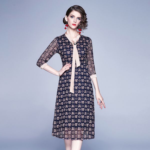 2021 new vintage party lace women elegant ribbon bow brooch hollow out a-line maxi office ladies v-neck half sleeve 949r, Black;gray
2021 new vintage party lace women elegant ribbon bow brooch hollow out a-line maxi office ladies v-neck half sleeve 949r, Black;gray
