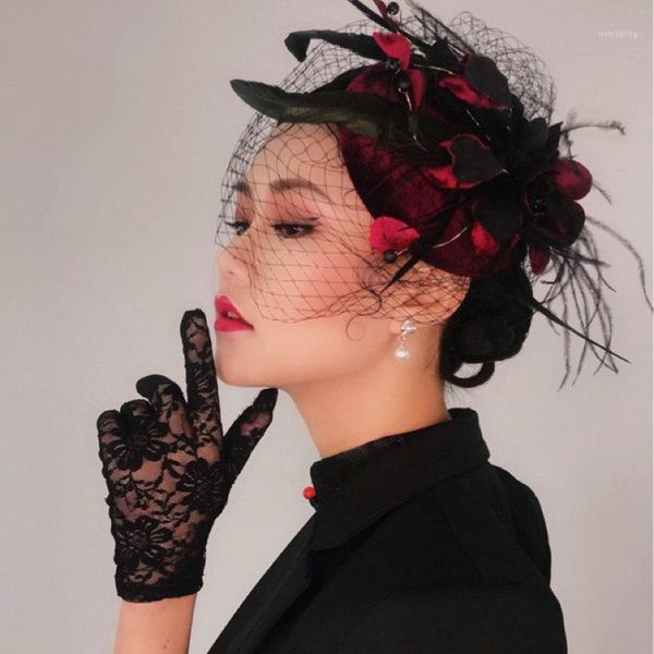 party hats wine red dress headdress the princess of england celebrity evening hat cheongsam hair horse club velvet screen cap1
party hats wine red dress headdress the princess of england celebrity evening hat cheongsam hair horse club velvet screen cap1