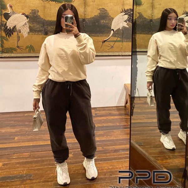 7 colors washed elastic waist oversize casual sweatpants suit round neck hooded sweater 201007, White
7 colors washed elastic waist oversize casual sweatpants suit round neck hooded sweater 201007, White
