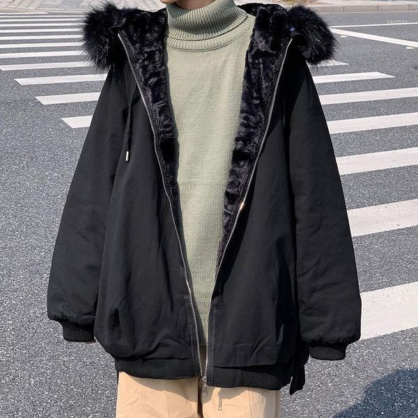 winter plus velvet padded jacket men's warm fashion casual hooded coat men wild loose korean short coat mens clothes m-2xl1, Black
winter plus velvet padded jacket men's warm fashion casual hooded coat men wild loose korean short coat mens clothes m-2xl1, Black