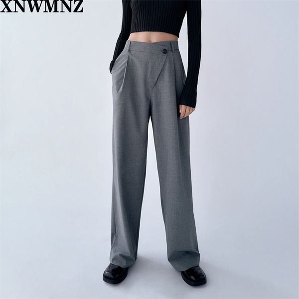 xnwmnz za women wide-leg asymmetric high-waist trousers side pockets and false welt pockets at the back female ladies pants 201106, Black;white
xnwmnz za women wide-leg asymmetric high-waist trousers side pockets and false welt pockets at the back female ladies pants 201106, Black;white