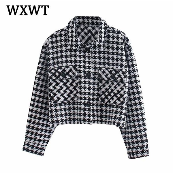 women's jackets wxwt women fashion plaid short jacket coat spring autumn long sleeves ladies temperament outerwear all-match she8250, Black;brown
women's jackets wxwt women fashion plaid short jacket coat spring autumn long sleeves ladies temperament outerwear all-match she8250, Black;brown