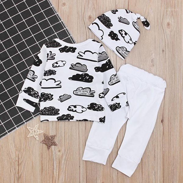 clothing sets 2021 baby one-piece cotton cute clouds graffiti three-piece hat t-shirt jacket pants comfort1, White
clothing sets 2021 baby one-piece cotton cute clouds graffiti three-piece hat t-shirt jacket pants comfort1, White