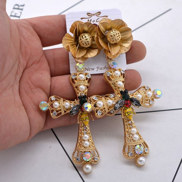 fashion- exaggerated flowers cross earrings for women gold ethnic baroque drop earrings big vintage earrings pendientes etnicos, Silver
fashion- exaggerated flowers cross earrings for women gold ethnic baroque drop earrings big vintage earrings pendientes etnicos, Silver