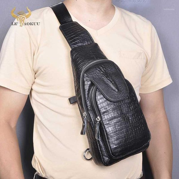 men genuine real leather casual fashion triangle crossbody chest sling bag design travel one shoulder bag 8" daypack male 50161
men genuine real leather casual fashion triangle crossbody chest sling bag design travel one shoulder bag 8" daypack male 50161