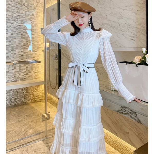 new elegant woman in cascade belt plied long white sleeve dressed as party designer dress women's spring clothes wr9m, Black;gray
new elegant woman in cascade belt plied long white sleeve dressed as party designer dress women's spring clothes wr9m, Black;gray