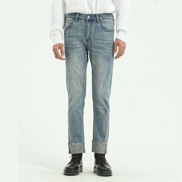 men's jeans male japan korea style streetwear vintage denim trousers lovers clothes pants men slim fit hem casual ankle-length pant1, Blue
men's jeans male japan korea style streetwear vintage denim trousers lovers clothes pants men slim fit hem casual ankle-length pant1, Blue