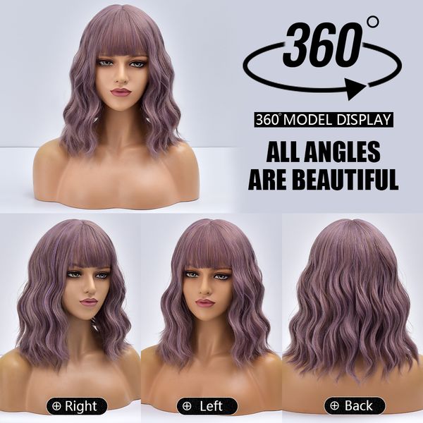 costume accessories purple natural curly wave daily ombre synthetic wigs with bangs for women fake hair heat resistant cosplay pink party fi, Silver
costume accessories purple natural curly wave daily ombre synthetic wigs with bangs for women fake hair heat resistant cosplay pink party fi, Silver