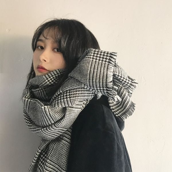 korean plaid scarf female long student knitting autumn winter versatile shawl lovers wool thickened men's bib, Blue;gray
korean plaid scarf female long student knitting autumn winter versatile shawl lovers wool thickened men's bib, Blue;gray