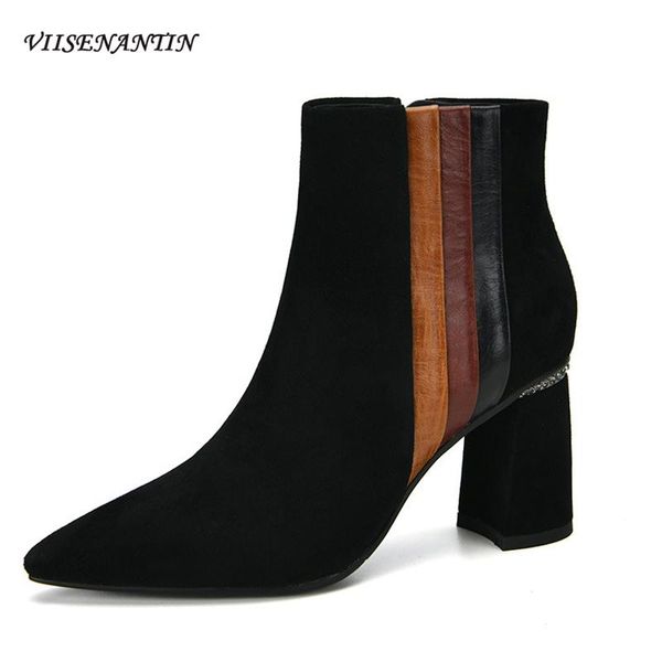 black mature thick high heel pointed toe new autumn winter frosted all-match short nude ankle boots zipper natural leather shoes
black mature thick high heel pointed toe new autumn winter frosted all-match short nude ankle boots zipper natural leather shoes