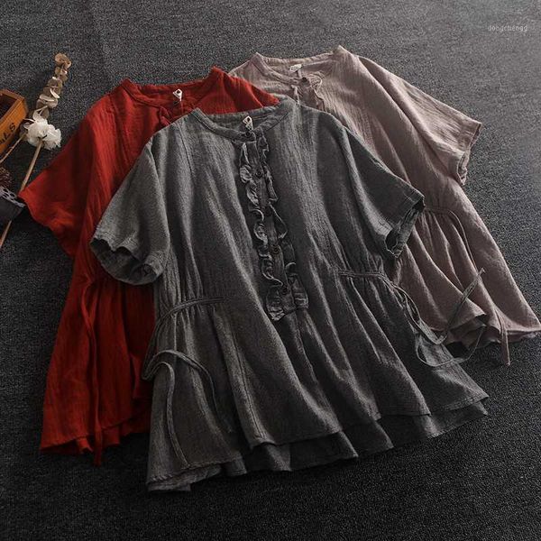 summer new plaid lacework lace-up loose cotton and linen short-sleeved shirt women's artistic retro linen shirt, White
summer new plaid lacework lace-up loose cotton and linen short-sleeved shirt women's artistic retro linen shirt, White