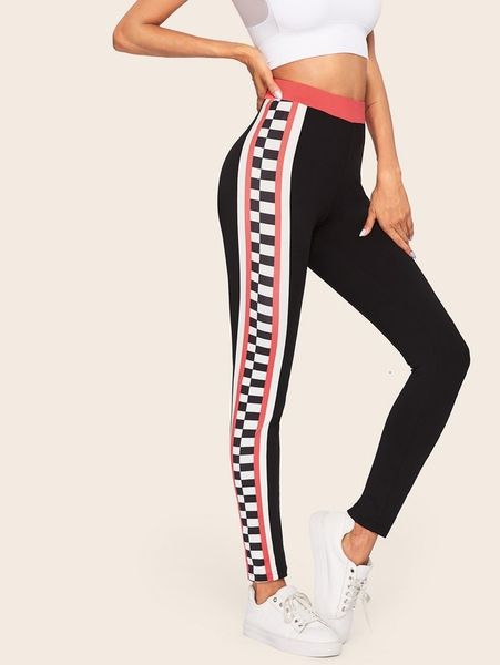 2020 new yoga pants chessboard printing fitness leggings, Black
2020 new yoga pants chessboard printing fitness leggings, Black