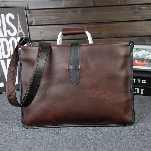 men's brand designer briefcase crazy horse pu leather handbag business office file bag vintage messenger bags casual work tote1
men's brand designer briefcase crazy horse pu leather handbag business office file bag vintage messenger bags casual work tote1