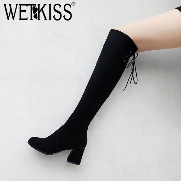 wetkiss thick high heels women fur boots round toe flock footwear over the knee female boot cross tied shoes women 2020 winter, Black
wetkiss thick high heels women fur boots round toe flock footwear over the knee female boot cross tied shoes women 2020 winter, Black