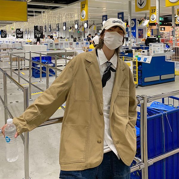 2021 new privathinker men's oversize casual suit woman japanese style coat korean streetwear man jacket male clothing college na68, Black;brown
2021 new privathinker men's oversize casual suit woman japanese style coat korean streetwear man jacket male clothing college na68, Black;brown