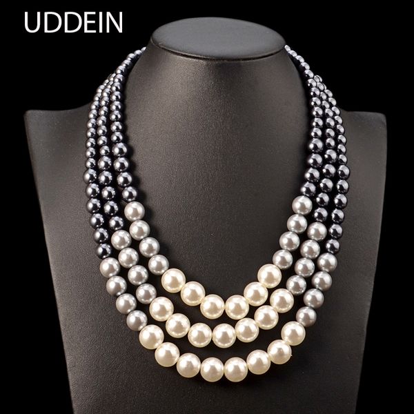 uddein ethnic statement necklace for women multi layer simulated pearl jewelry bib beads maxi necklace african bead jewelry y200730, Silver 
uddein ethnic statement necklace for women multi layer simulated pearl jewelry bib beads maxi necklace african bead jewelry y200730, Silver